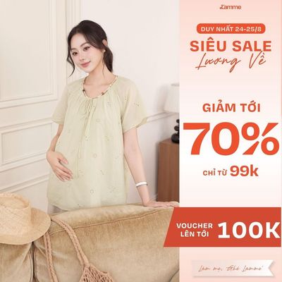 Áo Bầu MIN TOP Chất Thô Boi Mềm Mát Ít Nhăn, Áo Bầu Che Bắp Tay Giấu Bụng Hiệu Quả Cho Mẹ Đi Làm Đi Chơi - L'amme