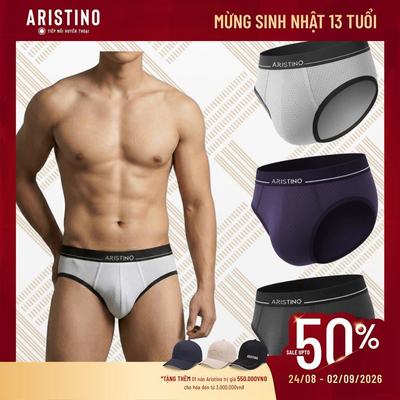 Quần lót nam Aristino dáng Brief chất liệu mềm mại, kháng khuẩn tự nhiên an toàn ABF072
