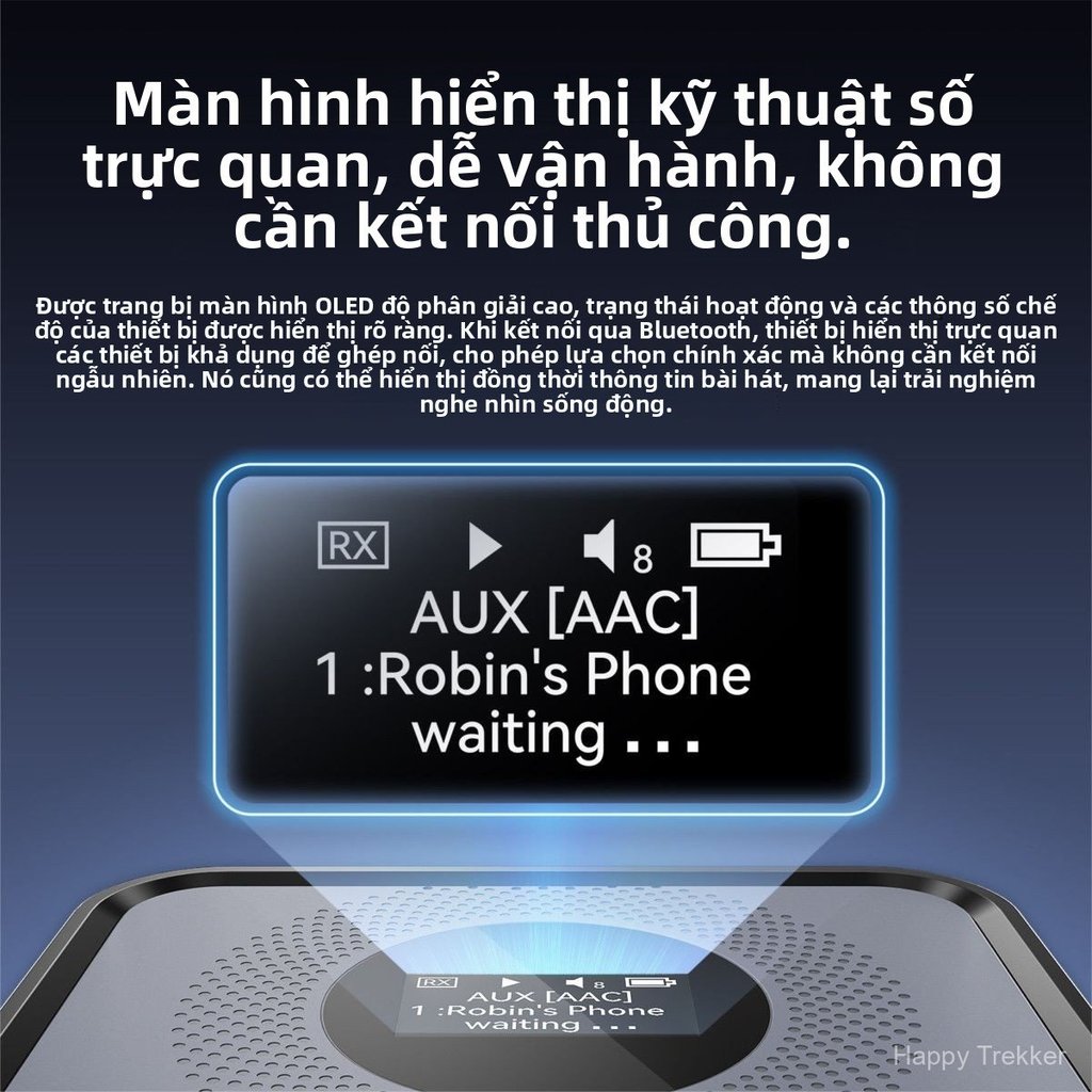 Bộ thu phát âm thanh Bluetooth 6.0 cổng quang học AUX cho amply cũ kết nối ổn định