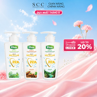 Sữa Rửa Tay Dưỡng Ẩm Kháng Khuẩn Kleen 450g (Gỗ/Quế/Tràm Trà)