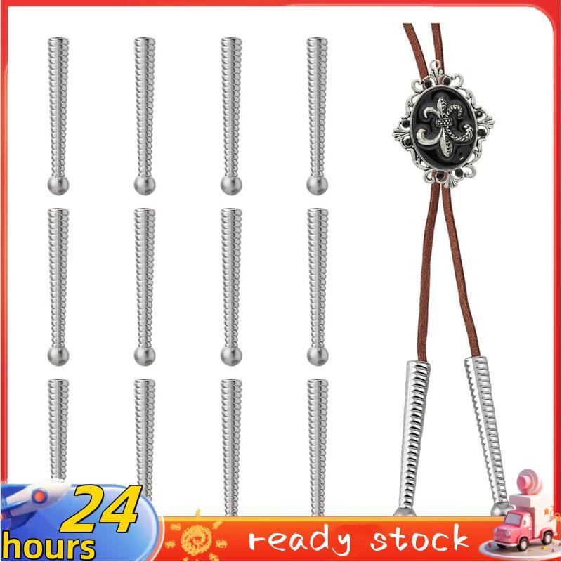 20 Chiếc Bạc Bolo Tie Đầu Mũ Cuối Dây Hợp Kim Dài Đầu Bolo Tie Đầu Bolo Mũ Bolo Phát Hiện Thay Thế C