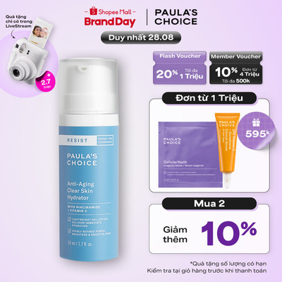 Kem dưỡng ẩm cho da lão hóa giúp giảm nếp nhăn Paula's Choice Resist Anti-Aging Clear Skin Hydrator 50ml 7691
