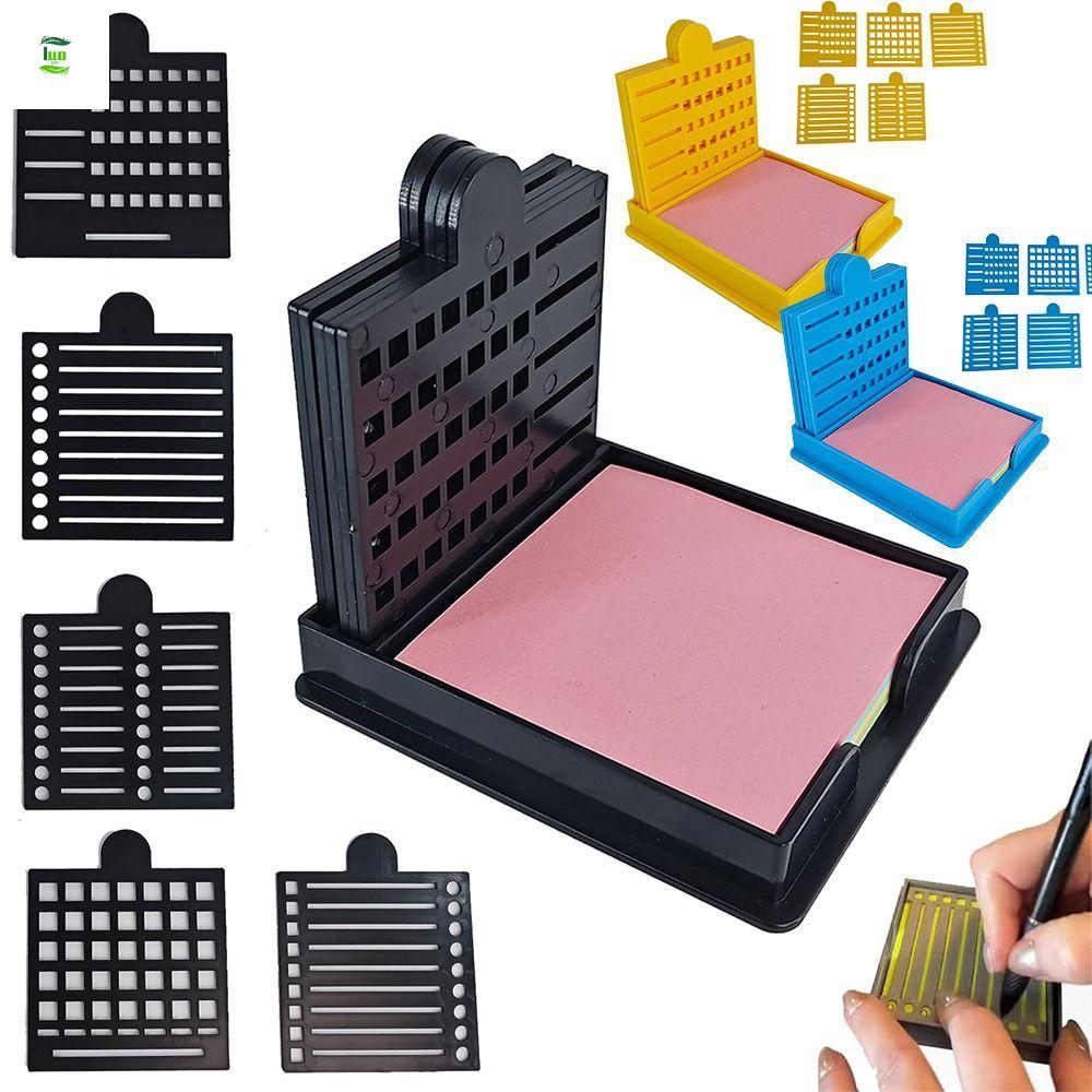 LUOLVTH Sticky Note Holder Set, Sticky Note Organizer Note Box Sticky Note Stencil, Line Vẽ Bản Mẫu 