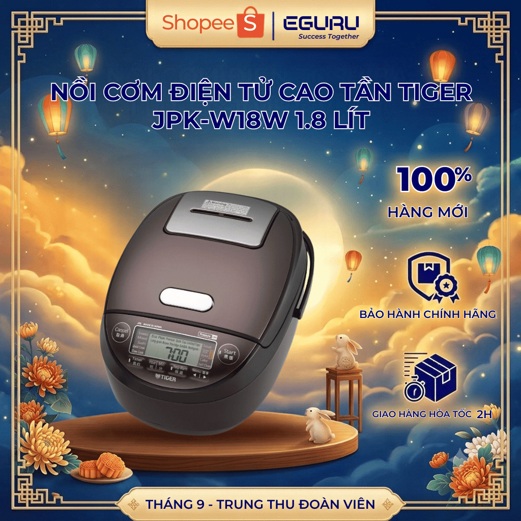 Nồi Cơm Điện Tử Cao Tần Tiger JPK-W18W 1.8 lít - Hàng chính hãng