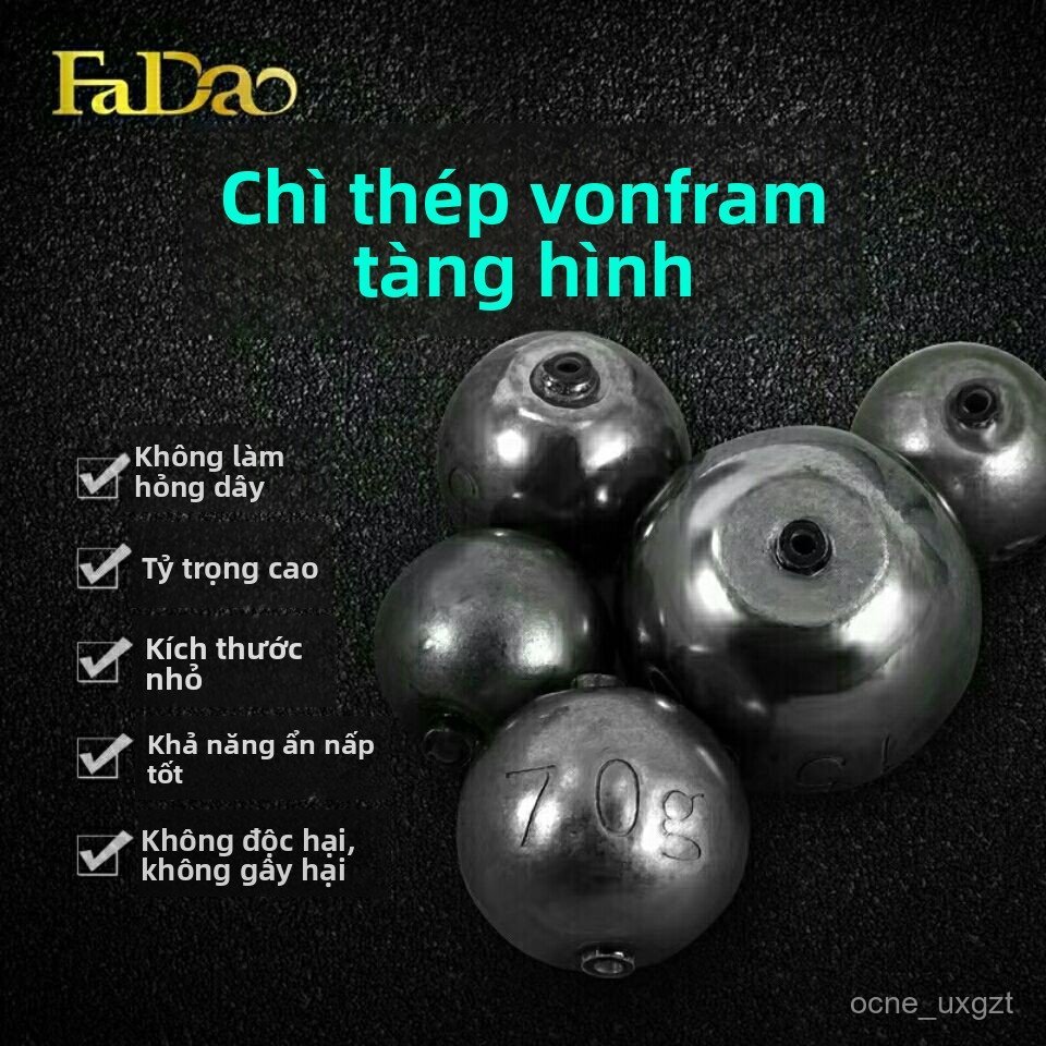 Chì vonfram câu cá chì xuyên tâm chì vô hình câu biển câu đá chì nặng