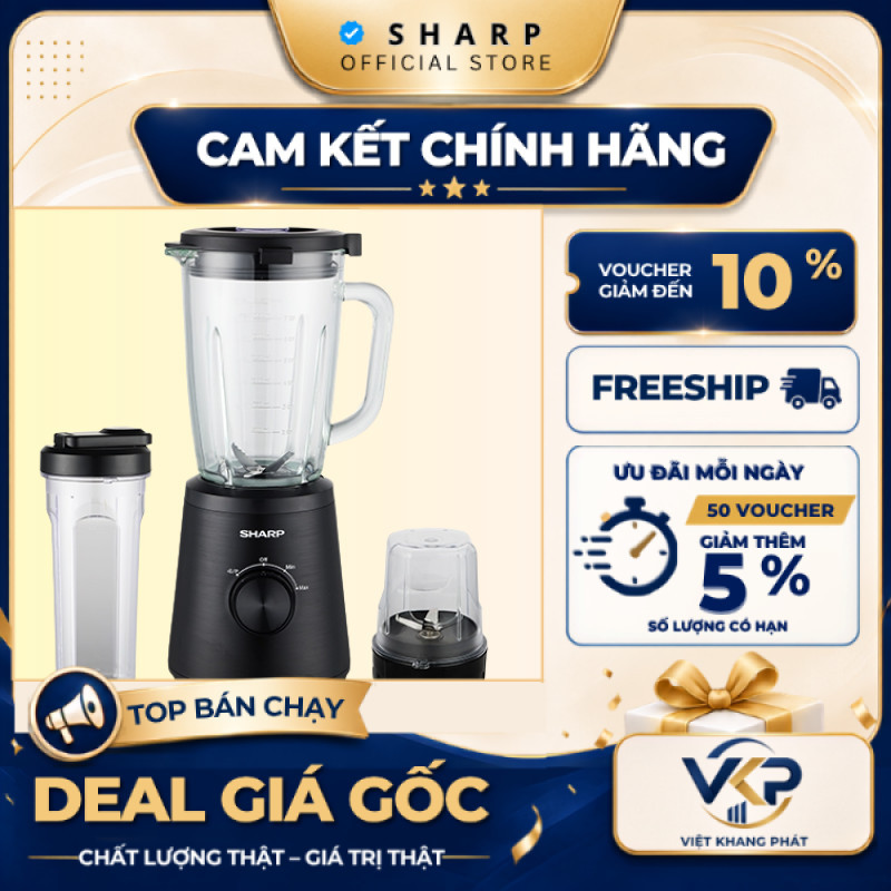 Máy xay sinh tố  Sharp EM-SG1000-BK 1000W, cối thủy tinh 1.75L xay đá EM-SG1000-BK - SHOP VKP