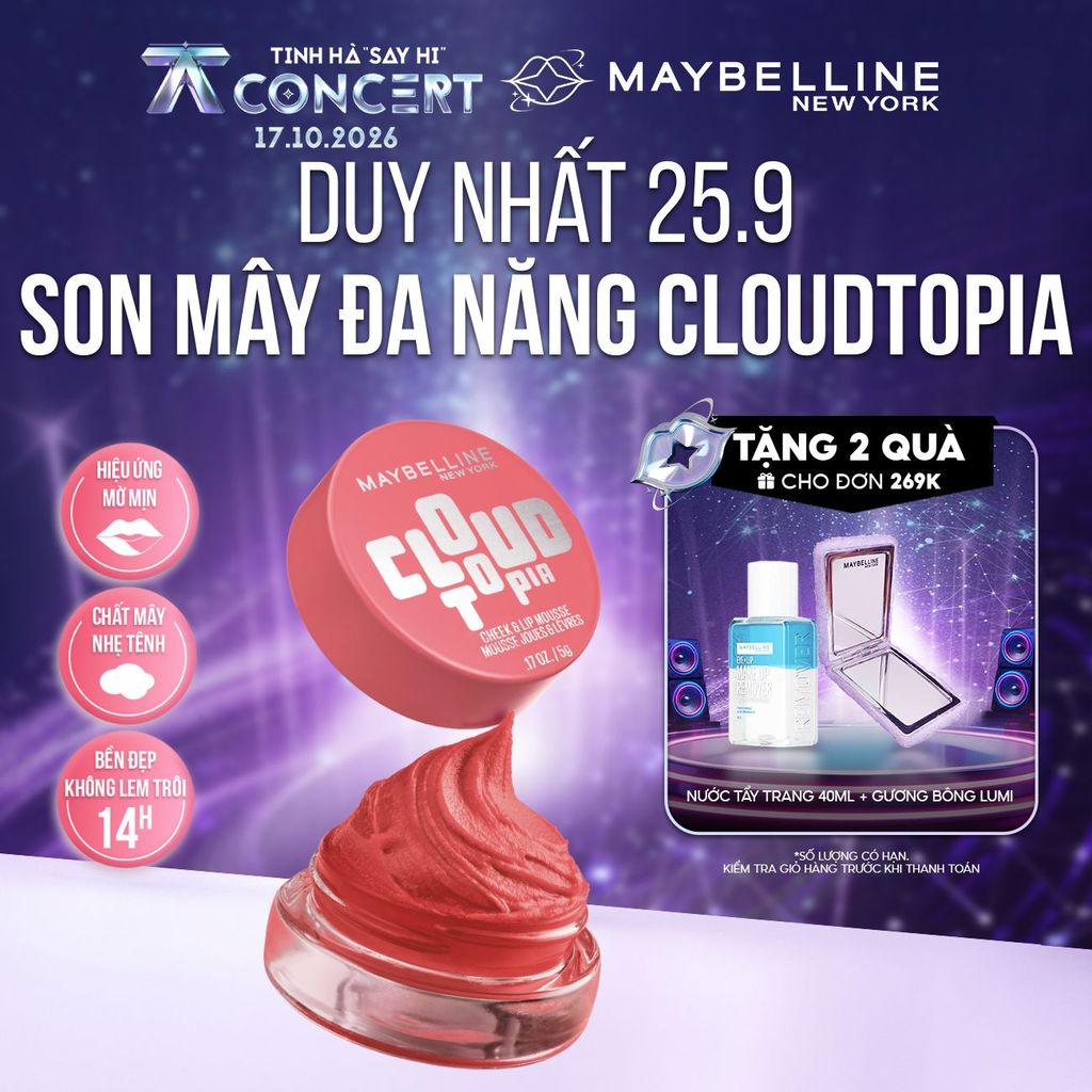 Son Mây Đa Năng Dạng Hũ Mịn Lì Bền Màu Cloudtopia Maybelline New York 5g