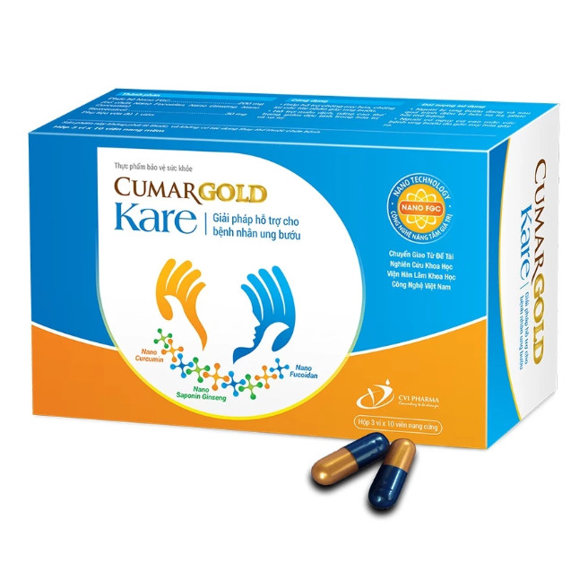 Cumargold Kare giải pháp hỗ trợ cho bệnh nhân ung bướu hộp 3 vỉ x 10 viên nang mềm