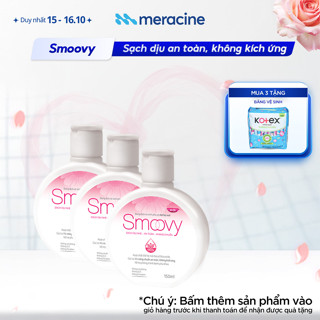 (Che tên) Combo 3 dung dịch vệ sinh phụ nữ thế hệ mới Smoovy cúc La Mã sạch dịu an toàn, không kích ứng (150ml/chai)