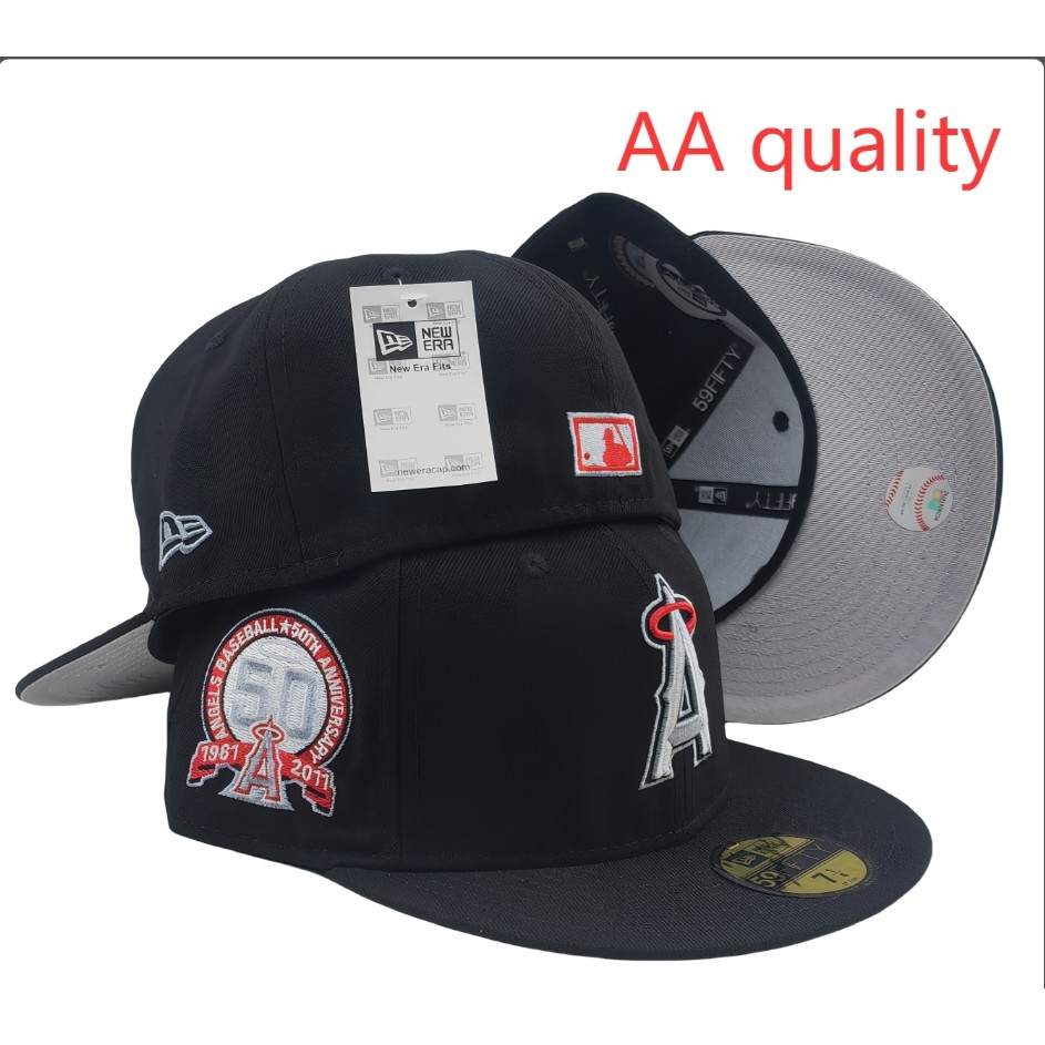Mũ lưỡi trai New Era Los Angeles Angels 59FIFTY màu đen
