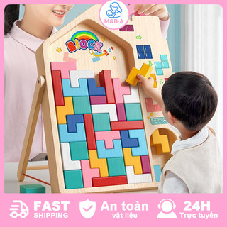 Bộ Đồ Chơi Gỗ Xếp Hình Tetris (Gạch Nga) - Đồ Chơi Giáo Dục Montessori, Phát Triển Tư Duy Sáng Tạo Cho Bé 3-12 Tuổi