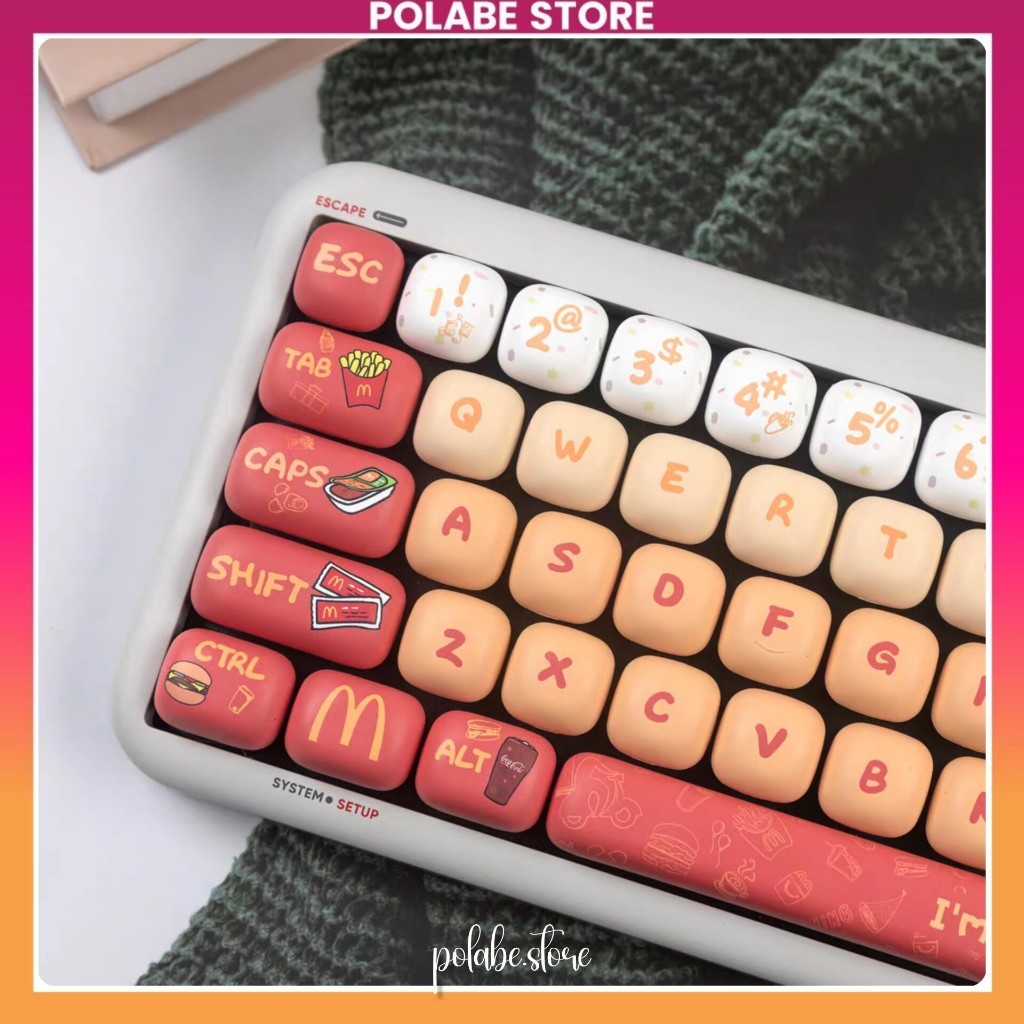 Keycap MOG McDonald keycap mog profile Keycap bánh mì Akko PBT bàn phím cơ Polabe Commerce