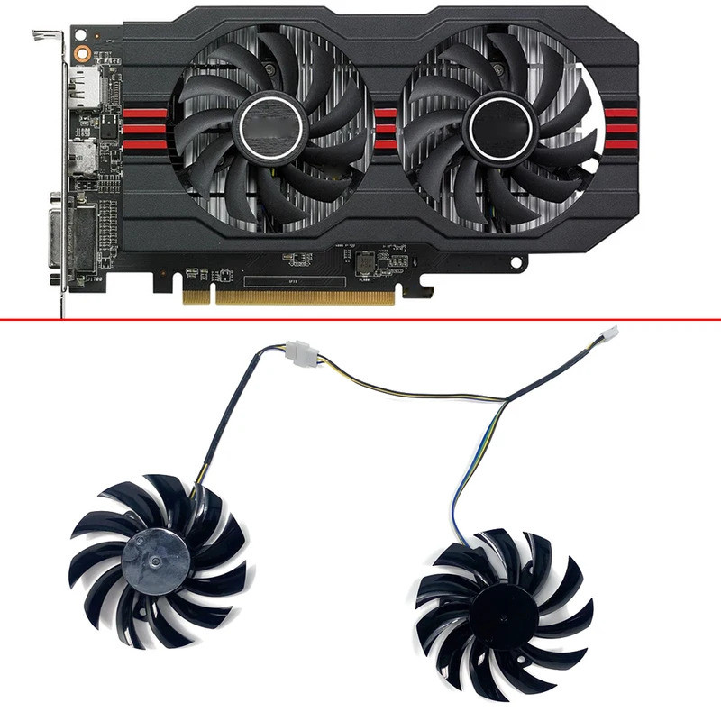 2 Chiếc MỚI 75MM Quạt Làm Mát GTX 750Ti RX 560 GPU QUẠT Cho ASUS GTX750Ti-OC-2GD5 Card Đồ Họa Quạt F