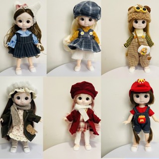 Mới 16cm BJD Búp Bê Cho Trẻ Em Mini Dễ Thương Biểu Hiện Và Quần Áo 13 Khớp Bjd Đồ Chơi DIY