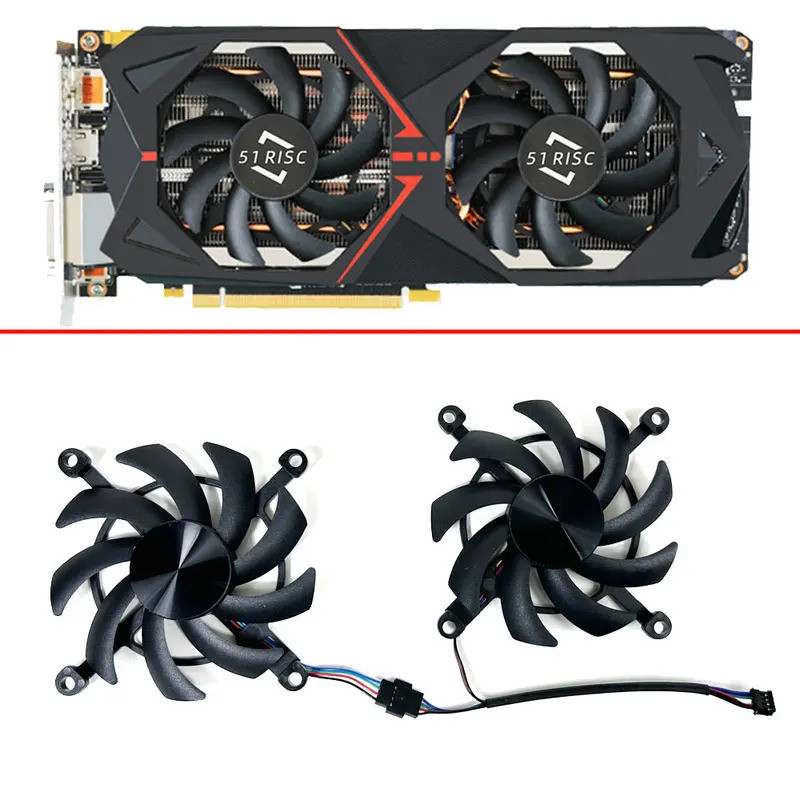 I [MỚI 2 Chiếc 85MM 4PIN Quạt Làm Mát Cho 51RISC GTX1080 1080Ti 1070 Quạt GPU card Fan] *