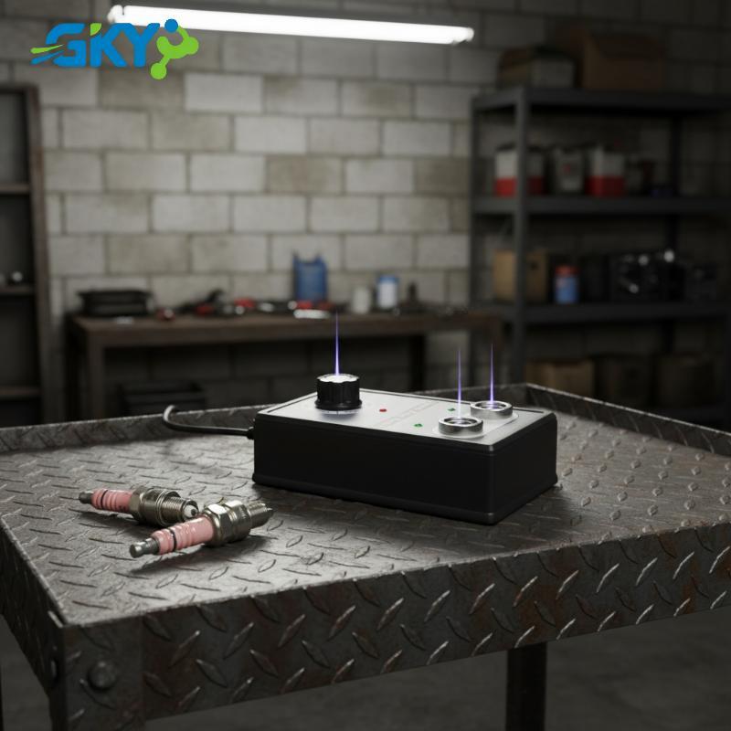 GKY 1 Bộ Xe Máy Cuộn Dây Cheer Spark Detector Có Thể Điều Chỉnh Lỗ Kép Lấp Lánh Plug Test Spark Test