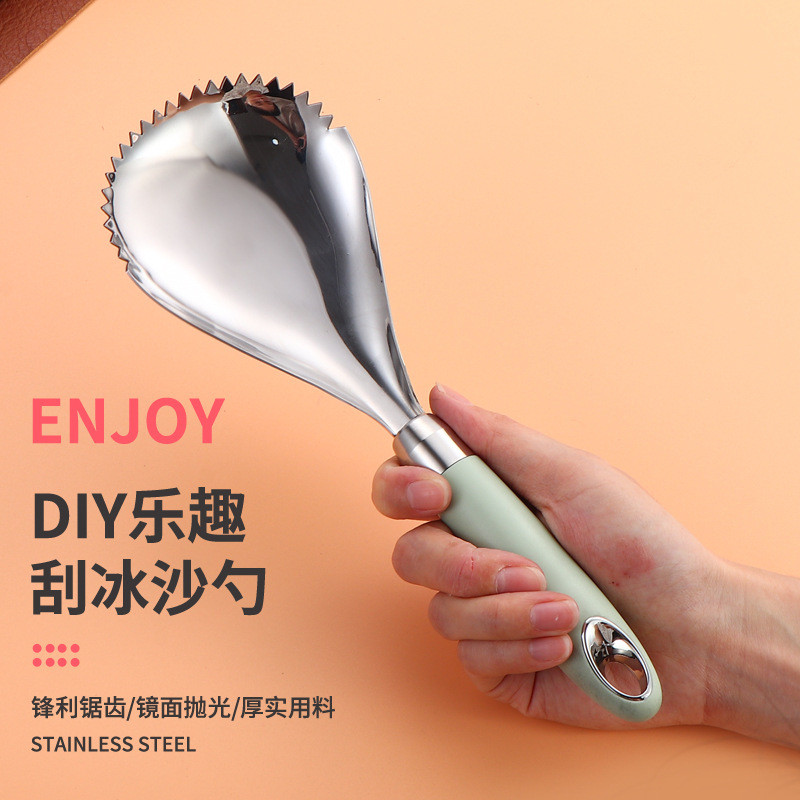 Thép không gỉ 304 Smoothie Scoop Cotton Ice Scoop Ice Scoop Tay cầm dài Ice Scoop Powder Scrapie Smo