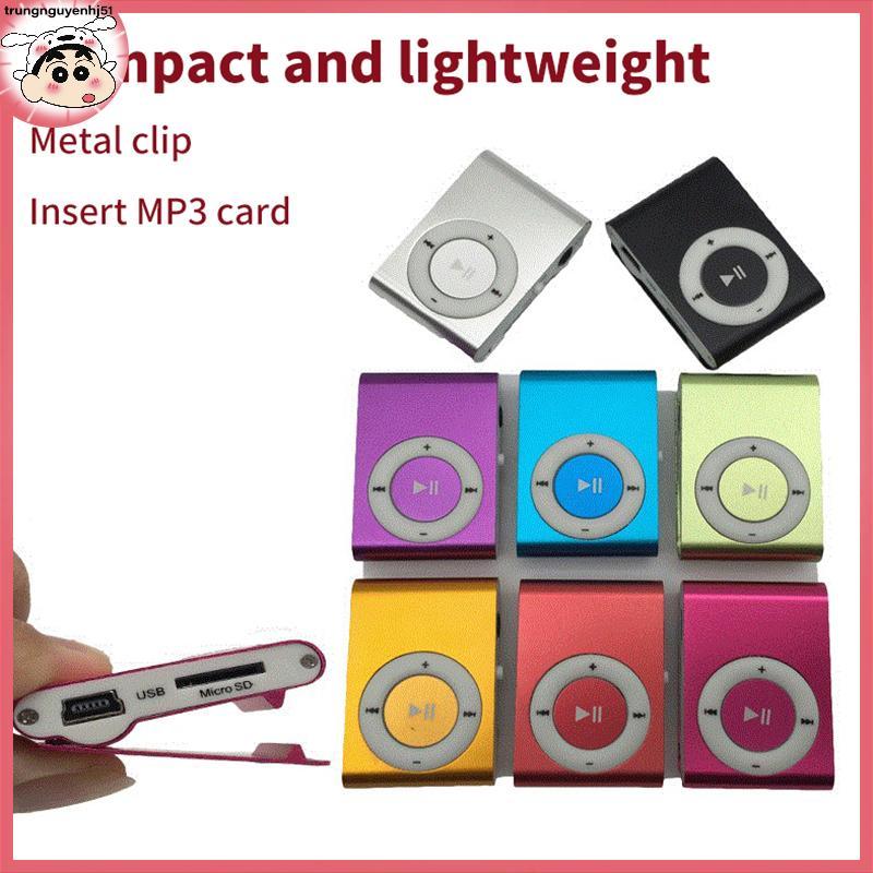 [Tài liệu 12 giờ] mini Metal Clip MP3 Player - Portable USB Music Player, Colorful Walkman For stuSI