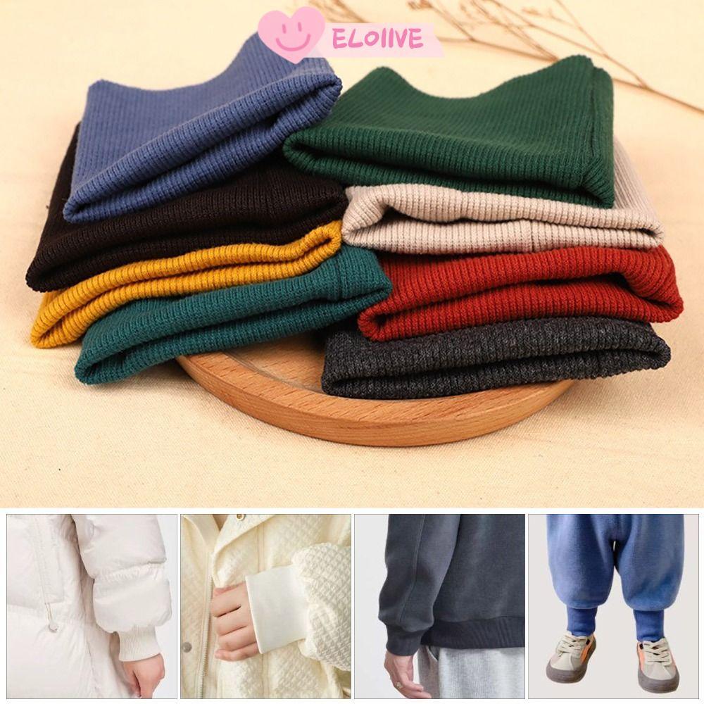 ELO11VE Co Giãn Rib Cuffs, Co Giãn Co Giãn Đan Rib Cuff, Quần Chân Sửa Chữa Liền Mạch Màu Trơn Co Gi