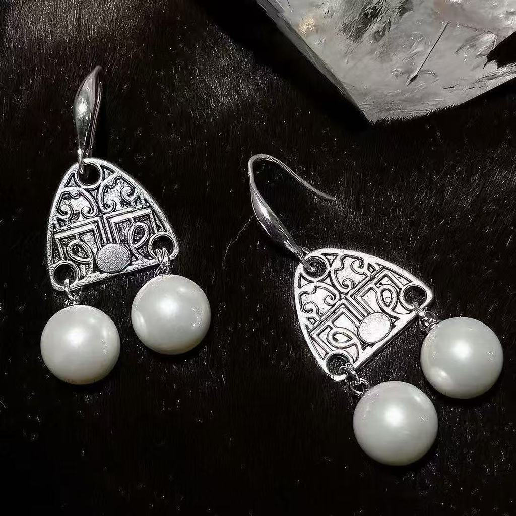 Pearls of the Mongolian ethnic group exude a sense of ethnic grandeur10y Elegant drop earrings, fash