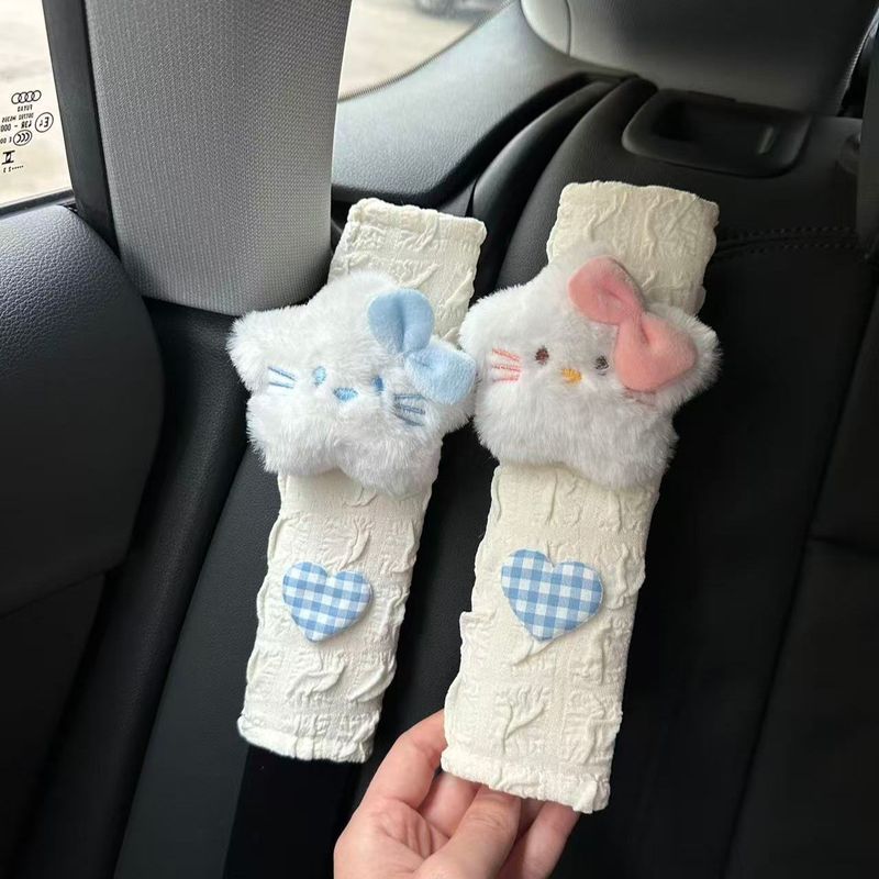Kitty Kitty Kitty Ô Tô Dây Đeo Vai Bảo Vệ Trang Trí Cô Gái Xe Hoạt Hình Dễ Thương Đeo Vai Bảo Vệ Dây