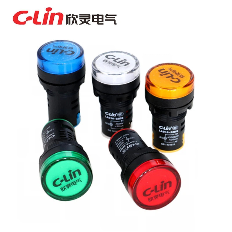 Đèn tín hiệu LED chỉ báo thương hiệu Xinling LAD16-22DS L (Đỏ Vàng Xanh Xanh Trắng) AD16-22DS