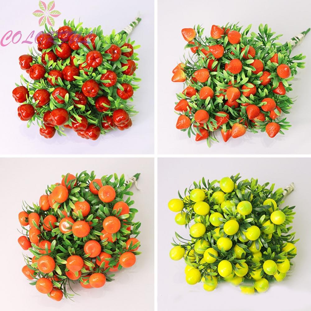 7-forked Fruit Foam Fruit Fortune Fruit Plastic Grass Decorating Ornaments