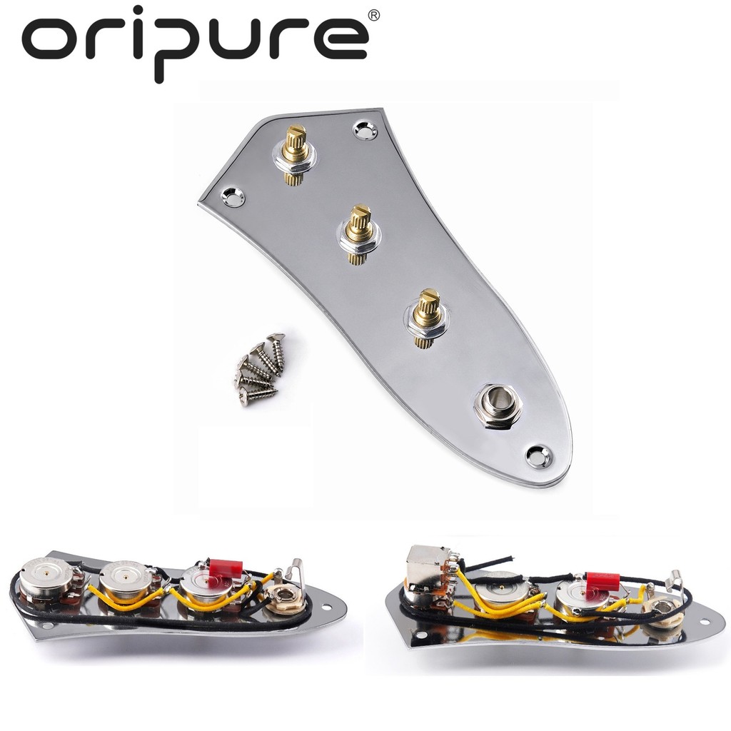 OriPure JB Electric Bass Prewired Tấm điều khiển 250K Full Brass Trục 18 khe Bộ dây nịt dây