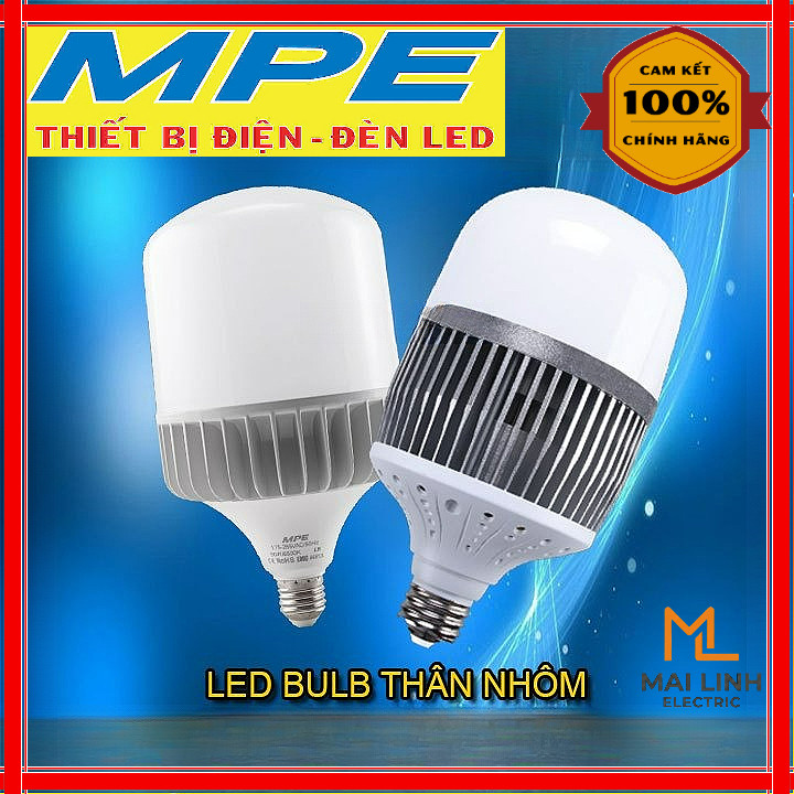 (Chính Hãng MPE) Đèn Led Bulb trụ 60W 80W 100W (Nhôm Đúc Tản Nhiệt) -Chuyên gắn công trình -Nhà xưởn