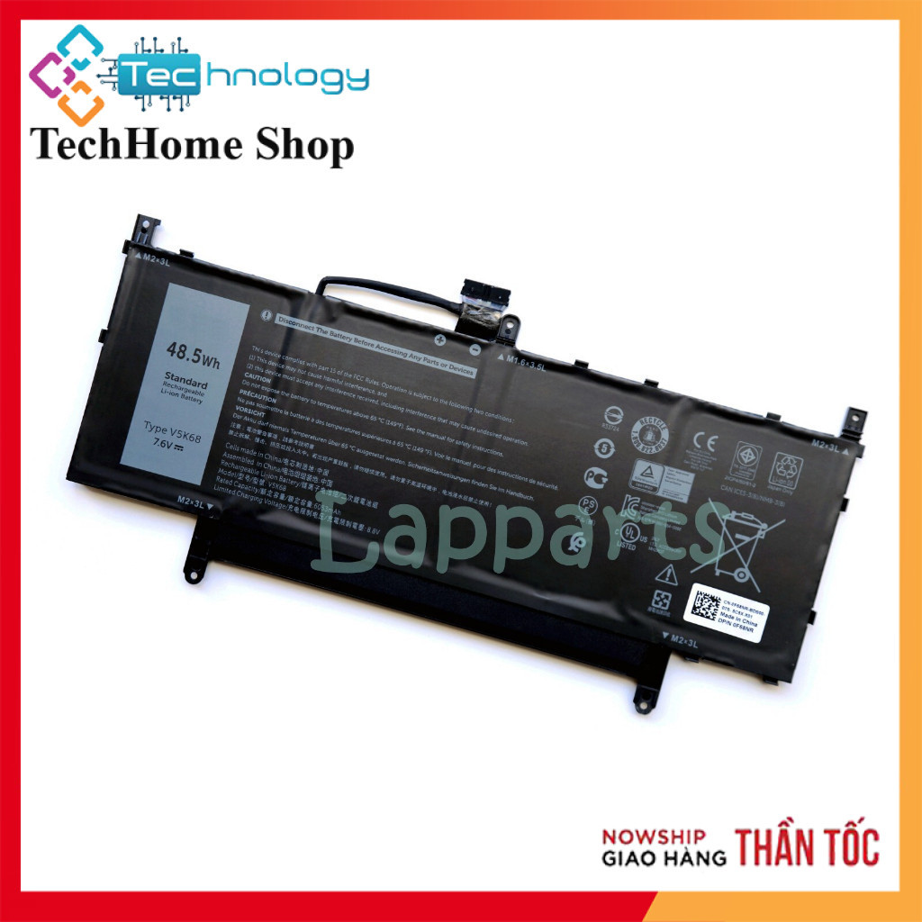 Pin Dell V5K68 Latitude 15 9510 9520 2-in-1 8NFC7 F68NR HYMNG N2NLL N7HT0 N7HTO TVKGH