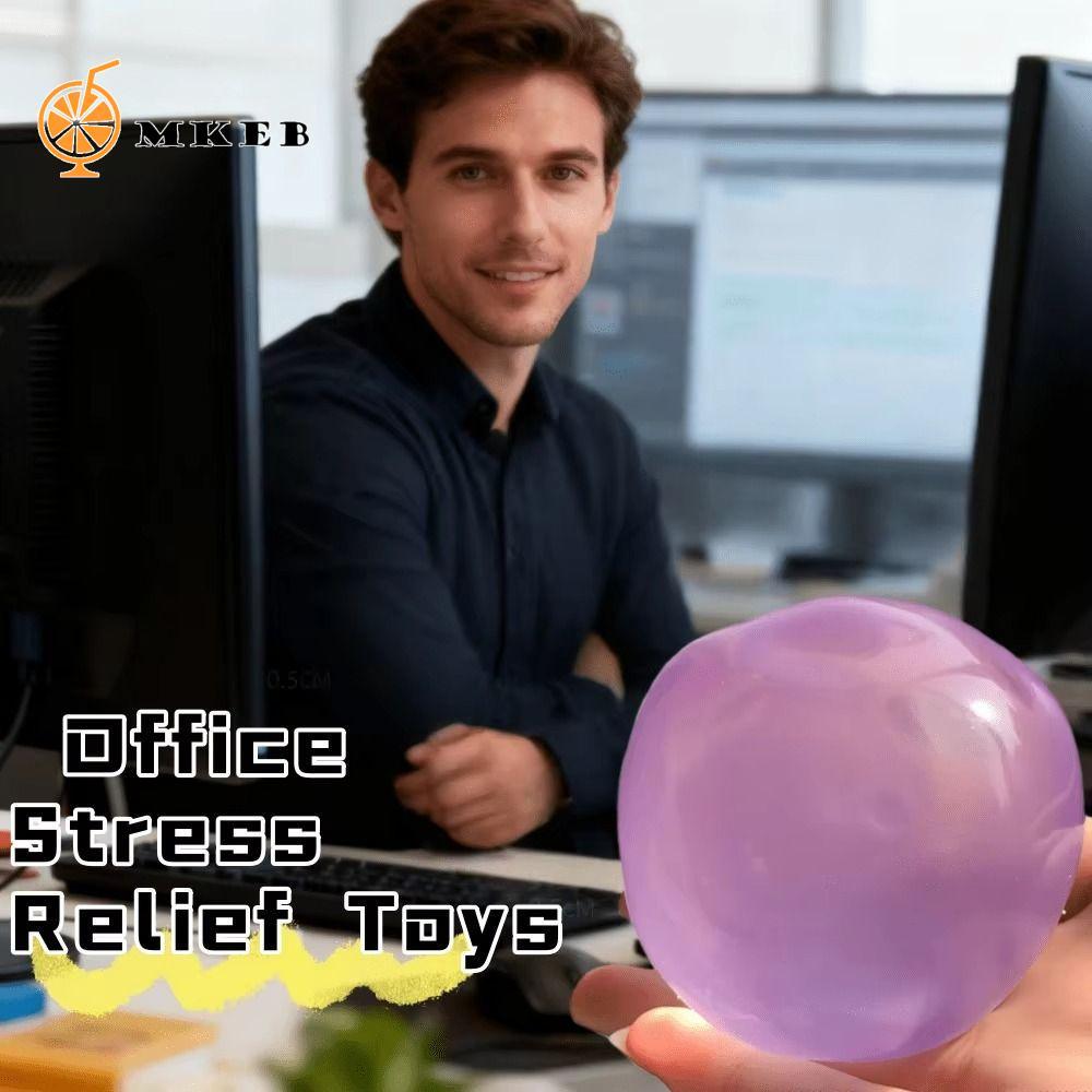MKEB Dầu dừa Squishy Ball, Bóng mềm tăng chậm Đồ chơi bóp nhanh, Đồ chơi nhào Blue Clear Jelly Đồ ch