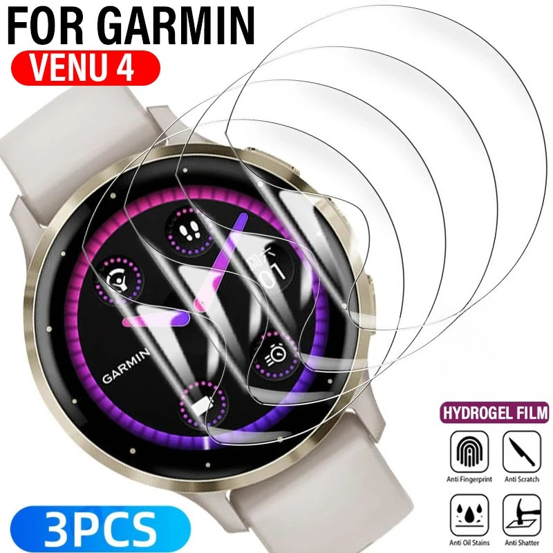 3 Chiếc HD Trong Suốt Mềm Hydrogel Phim Đồng Hồ Thông Minh Phim Mềm Cho Garmin Venu X1 SQ 2 4 3S 3 2