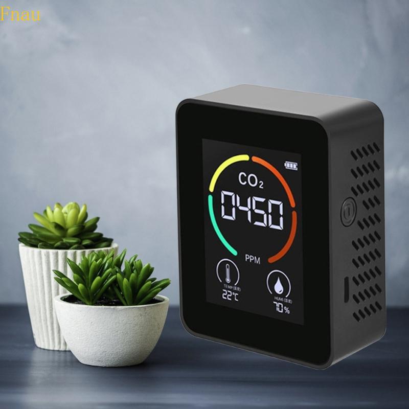 Máy dò Fnau CO2 Máy đo nồng độ chính xác đo 10PPM Màn hình màu cho môi trường trong nhà Chất lượng k