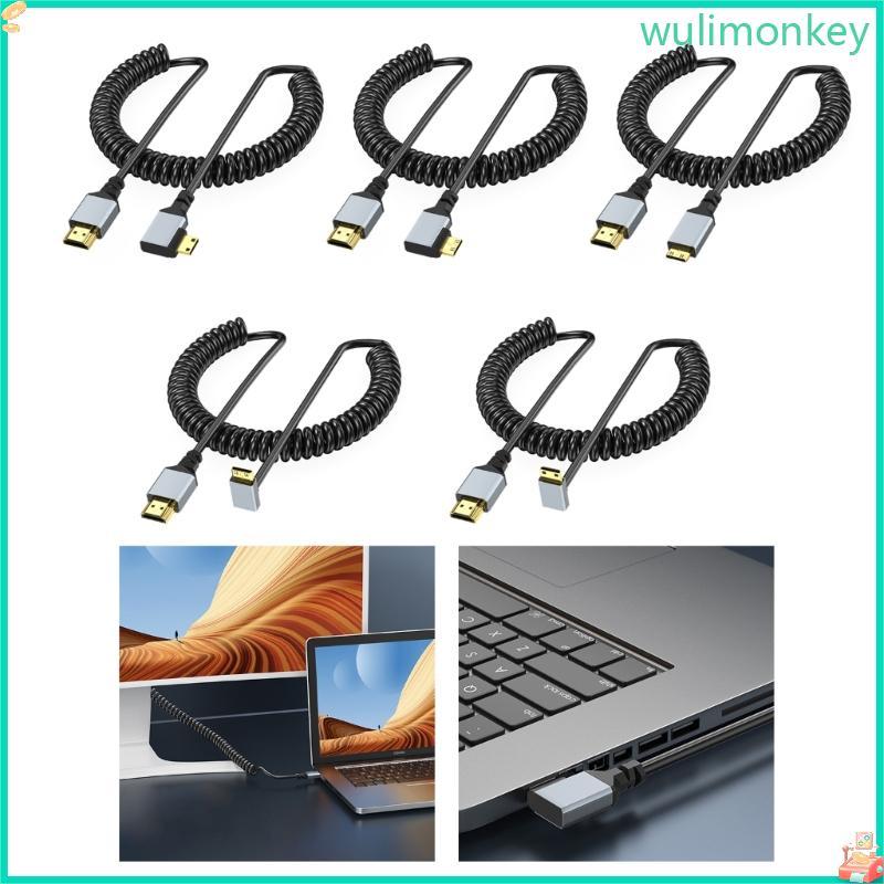 Cáp Video Mini WU 4K Nam Đến Nam Cuộn Dây 4K60Hz 90 Độ Tùy Chọn Cho Thẻ GPU Laptop Máy Tính Bảng 50-
