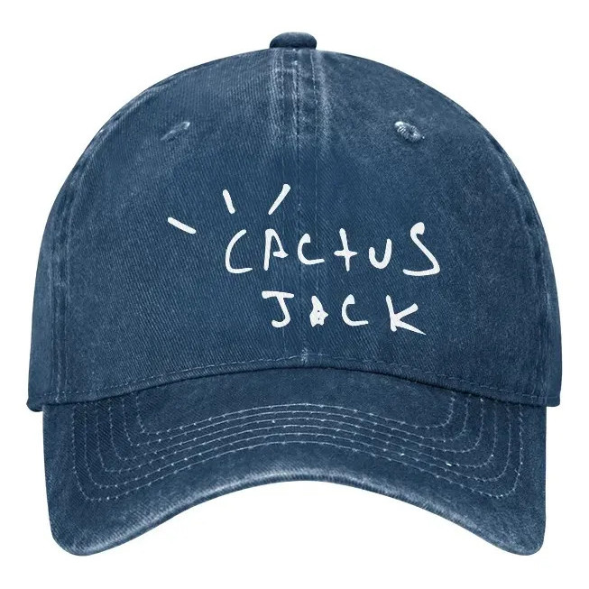 Cactus Jack Washed Denim Style Mũ bóng chày Z0ZX
