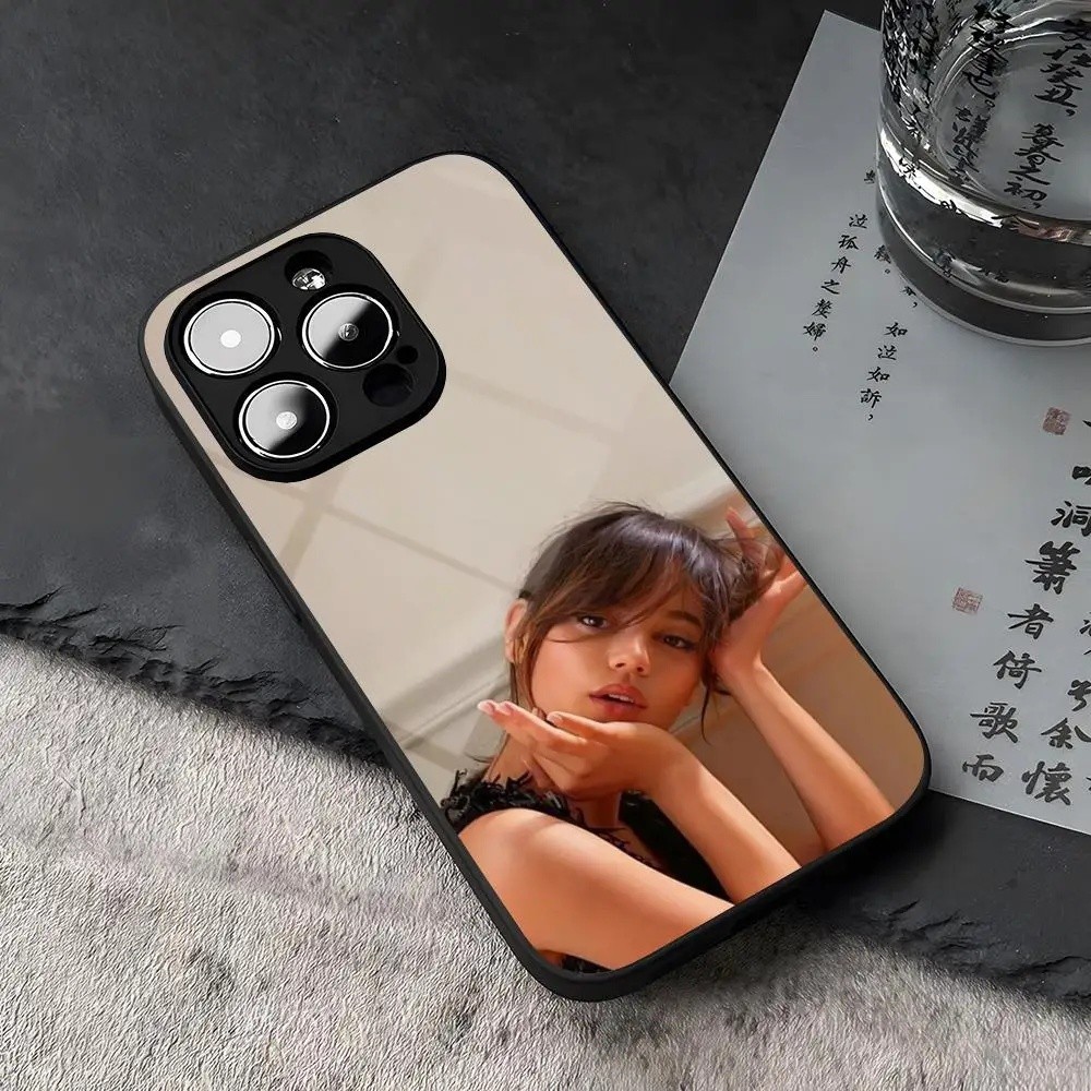 BK-1 Sang Trọng Ins Jenna Ortega Ốp Lưng Điện Thoại Kính Cường Lực Cho IPhone 16 13 14 12 15 11 Pro 