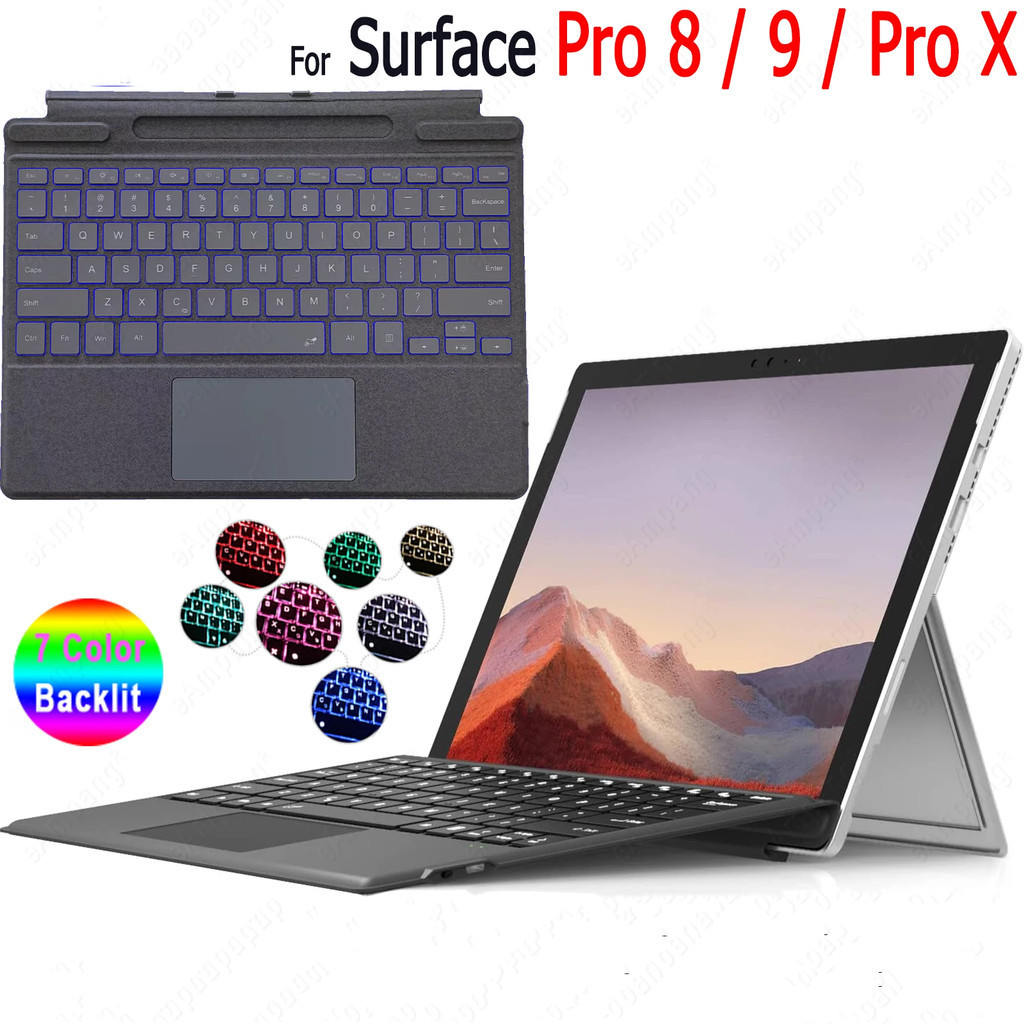 Bàn phím Bluetooth có đèn nền cho Microsoft Surface Pro 9 8 X Bàn phím có đèn nền TouchPad không dây