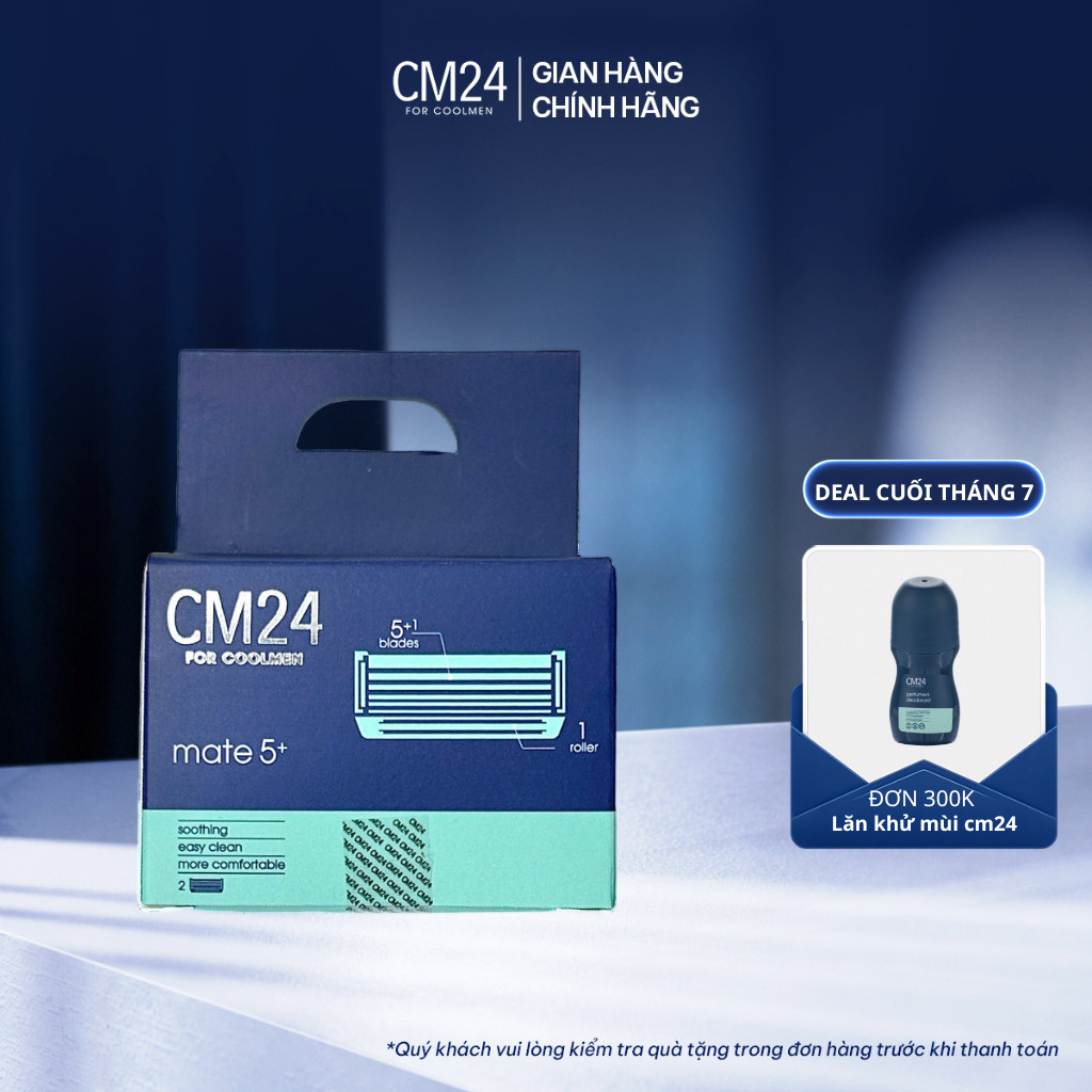 [GIẢM 35%] Hộp 2 Lưỡi Dao Cạo Râu CM24 For Coolmen Loại 5 Lưỡi Chất Liệu Thép Không Gỉ Thụy Sĩ Cạo D