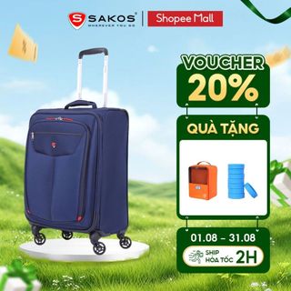Vali kéo vải du lịch sakos winner 5 size s khóa tsa tiêu chuẩn quốc tế cao cấp trang bị ngăn laptop chống sốc