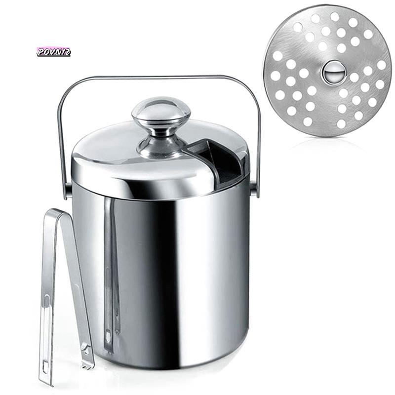 Xô đá có nắp, Xô đá hai lớp có nắp, bằng thép không gỉ, Xô đá cách nhiệt 1,3 lít