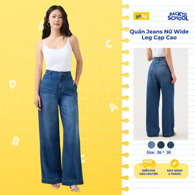 Quần Jeans Nữ Yody Dáng Wide Leg Cạp Cao Ống Rộng TRA WCJE26A006