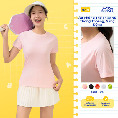 Áo thun thể thao nữ YODY Sport dệt jacquard siêu nhẹ, năng động, thoáng mát, thấm hút tốt WATS25S111