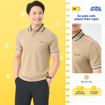 Áo polo nam phối cổ và tay thể thao năng động thanh lịch sang trọng thương hiệu YODY MCPO25A480