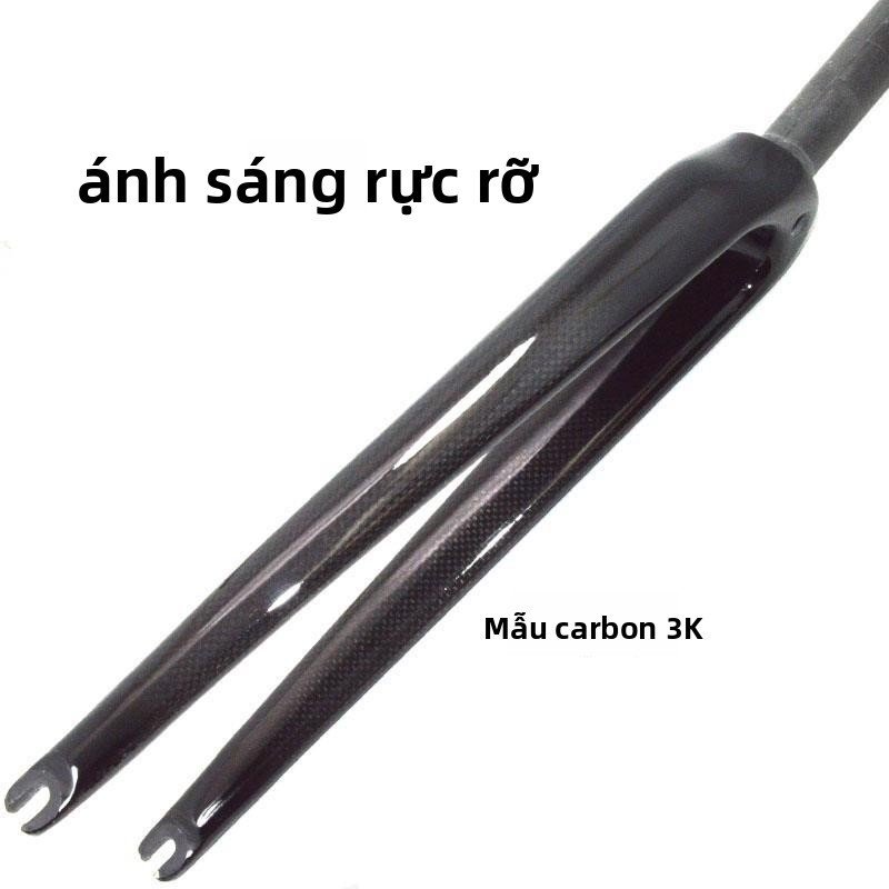 Phuộc trước xe đạp đường trường carbon nguyên chất 700C không giảm xóc ống 28.6 25.4mm