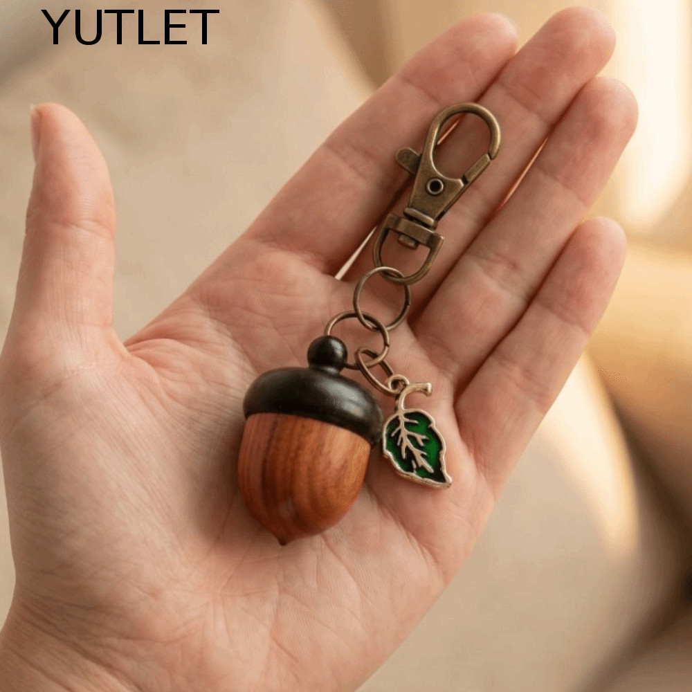 YUTLET Acorn Twist Open Móc khóa, Twist Open Small Item Storage Acorn Móc khóa, Mô phỏng sáng tạo Ac