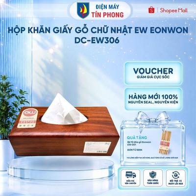 Hộp Khăn Giấy Gỗ Chữ Nhật Ew Eonwon DC-EW306 - Gỗ Tự Nhiên - Thiết Kế Tối Giản - Hàng Chính Hãng