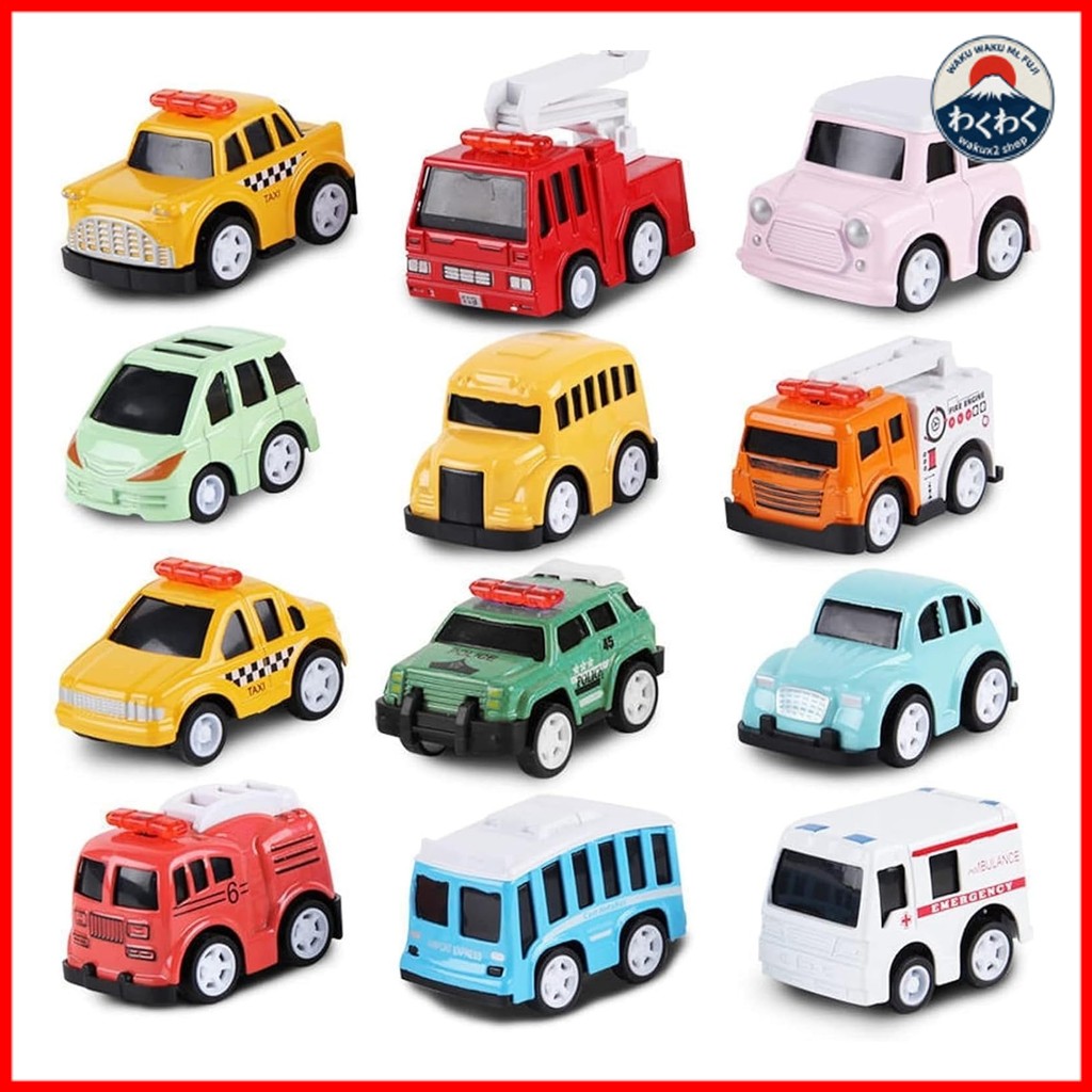 Car toy, mini set, alloy set, 12-piece set, working car, mini pullback car, children's toy, present,