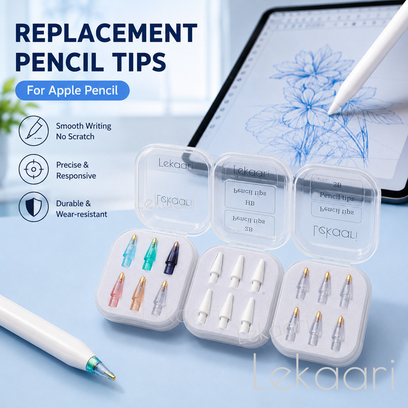 2-6 Chiếc HB SB 2B Đầu Bút Chì Thay Thế Cho Apple Pencil Pro 3 2 1 USB C Nhiều Viết Mịn Stylus Nibs