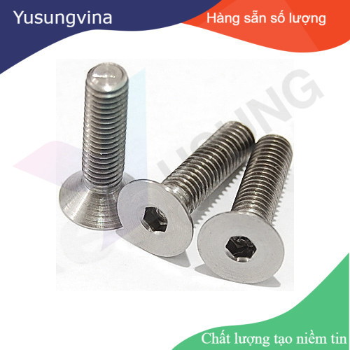 Ốc 8 ly INOX M8x20 M8x25 M8x30 M8x40 M8x50 đầu bằng khóa lục giác - flat screw yusungvina hàng mới