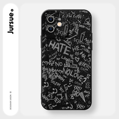 JURSUE Ốp điện thoại mềm bảo vệ chống sốc vui nhộn cá nhân độc đáo cho iPhone 17 Air 16 15 14 13 12 11 Pro Max SE 2020 X XR XS ip 8 7 Plus MZ5070700Q Q